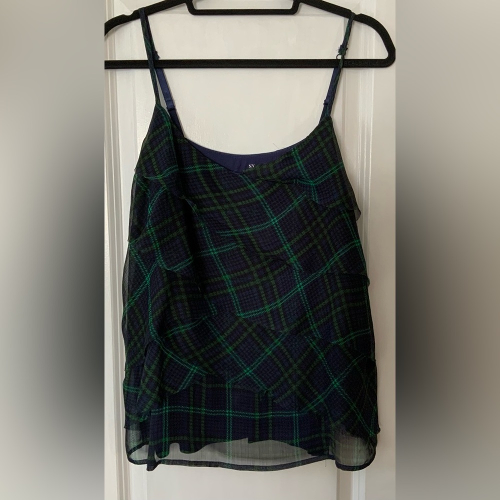 Plaid tank top with ruffles